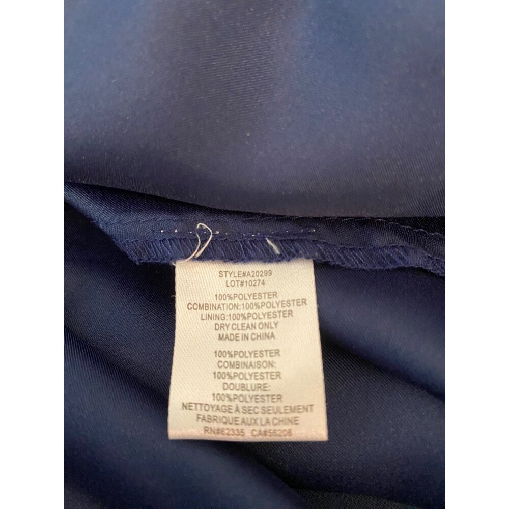 Betsy & Adam Formal Maxi Dress Ombre Blue & Black Chiffon Lace up Open Back Sz 6 - Picture 9 of 15